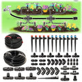 100Ft Drip Irrigation System Kit with Watering Kit Locked Fittings 360 Degree Micro Drip Sprayer Automatic Irrigation Equipment for Small Farm Raised Bed 1/4 Inch 5/16 Inch Irrigation Tubing Hose