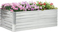 Galvanized Raised Garden Bed Kit with Reinforcing Bars Large and Tall Metal Planter Box for Vegetables Flowers and Herbs 6' x 3' x 2' Silver