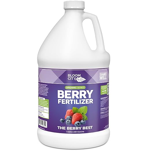 Bloom City's Organic Berry Fertilizer – Liquid Plant Food for Bigger Berries Better Flowering &amp Stronger Root Development 1 Gallon