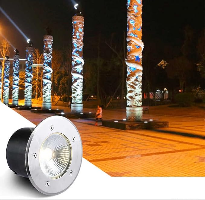 Outdoor Underground Lamp Low Voltage AC 12/24 COB Spotlight Stainless Steel Embedded IP68 Waterproof Landscape Lights for Pool Patio Fountain