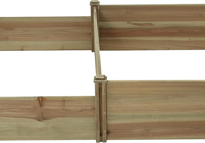 LuxenHome Wood 2 Section Raised Garden Bed 106 Inch Raised Garden Bed Fir Wood Planting Bed Solid Wood for Vegetable Flower Herbfor Outdoor Lawn Yard Patio Use