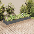 YAFF Garden Raised Bed Grey Solid fir Wood Large Garden Raised BedPots &amp Planters-364300