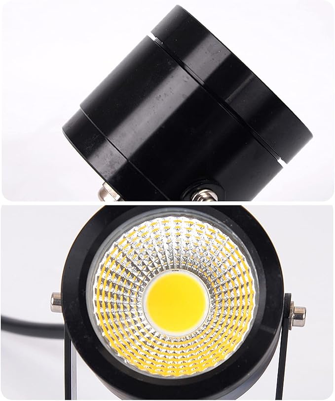 Kiven LED Indoor/Outdoor Waterproof Spotlight Dimmable Porch Light with 9.84 FT Plug-in Cord and Remote Control Black 7 Watts Plug in Accent Light with Vinly Siding Hooks for Plants Porch Garden