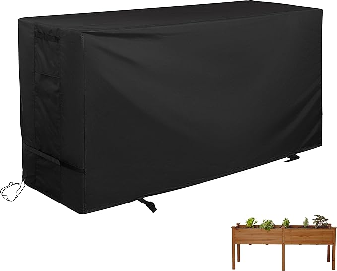 Outdoor Raised Garden Bed Cover for Best Choice Products 72x24x30in Raised Garden Bed Outdoor Planter Box Stand Cover for Mobile Elevated Wood Planter/Planting Bed