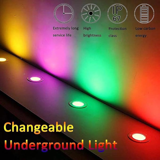 4 Pack Ground LED Landscape Lights LED Beam Spotlight 5W Low Voltage 12V/24V Recessed Outdoor Lighting IP67 Waterproof Stainless Steel Spotlight for Driveway Patio and Steps(5W(12V))