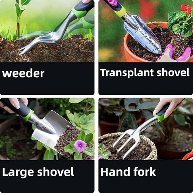 7Pcs Garden Manual Tool Set Yard Gardening Kit with Weeder Trowel Pruner Gloves &amp Storage Bag Gardening Gift for Women&ampMen