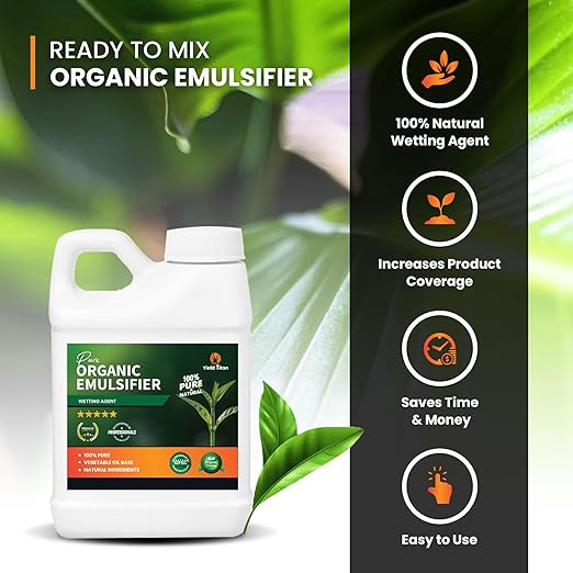 Pure Organic Emulsifier - 100% Natural Wetting Agent for Enhanced Plant Absorption Eco-Friendly Formula (32 oz)