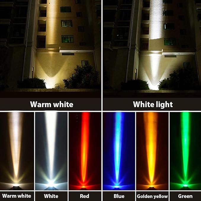 Rotating LED Spotlight - 10W Wall Light with Long Range Waterproof IP65 Outdoor Light with Narrow Beam Adjustable Projection Light for Bridge billboards Red-10W(85-265V)