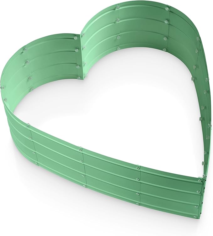 Plant &amp Plot Galvanized Raised Garden Beds Outdoor // Planter Raised Beds for Gardening Vegetables Flowers // Large Metal Garden Box (Light Green) // Tool-Free Assembly