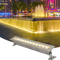 Outdoor Buried Lights - LED Landscape Lights AC 24V Low Recessed Submersible Fountain Light Ip68 Waterproof with Stand Long Strip Underwater Led Spotlight Easy to InsRed-12W-500MM