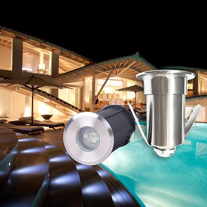 3PCS 12V/24V Miniature Ground LED Landscape Lights - Recessed Underwater Spotlight