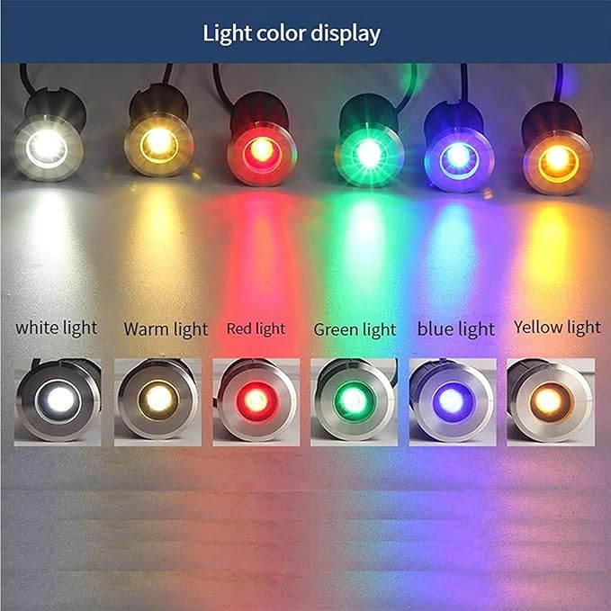 Underground Light LED - 12/24V Garden Courtyard Light Embedded Underwater Spotlight Stainless Steel IP68 Waterproof Landscape Lighting Underwater Pond Spotlight (Yelloy 3W75mm)