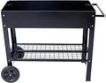 ZeHuoGe Elevated Garden Bed with Wheels &amp Handle Mobile Raised Metal Planter with Lower Shelf for Backyard PatioMultipurpose Storage Garden Rack