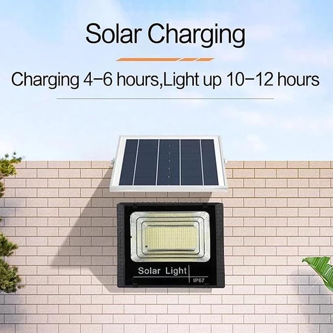 Solar Projection Light 300W LED Spotlight Outdoor Waterproof Reflector With Remote Control for Garage Terrace Courtyard Garden