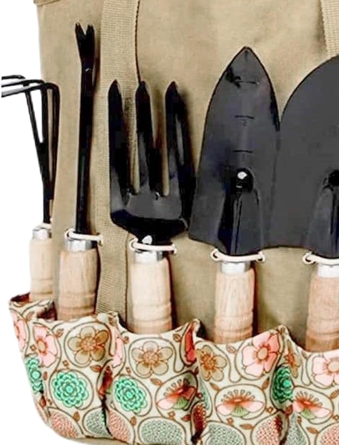 Garden Tool Set - Complete Outdoor Planting Kit Heavy Duty Hand Cultivator Tools with Sturdy Steel Construction Ergonomic Grip Performance Function Ideal for Gardeners Beginners Mom Grandpa Grandma
