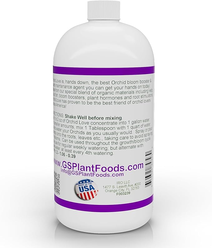 Orchid Love- The World's Greatest Orchid Food!(Net 32 fl oz. concentrate: yields 16 to 32 gallons)