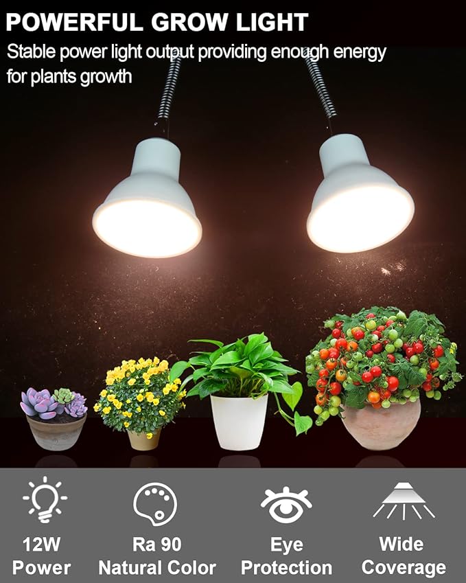 DOMMIA Plant Light for Indoor Plants Full Spectrum Grow Lights for Indoor Plants Brightness Led Grow Lights for House Plants Plant Growing Lamps for Indoor Growing