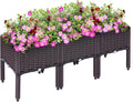 Kalolary 3 Sets Raised Garden Bed Elevated Garden Bed with Legs Patio Plant Boxes Vegetable Flowers Planting Raised Container for Indoor Outdoor Plant Fence Balcony Yard Gardening Supplies