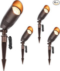CLOUDY BAY 9W 5CCT LED Landscape Lighting Low Voltage (AC/DC 12V) Outdoor Spotlights with Spike StandWaterproof Pathway Lights2200K/2700K/3000K/4000K/5000K SelectablePack of 4Bronze