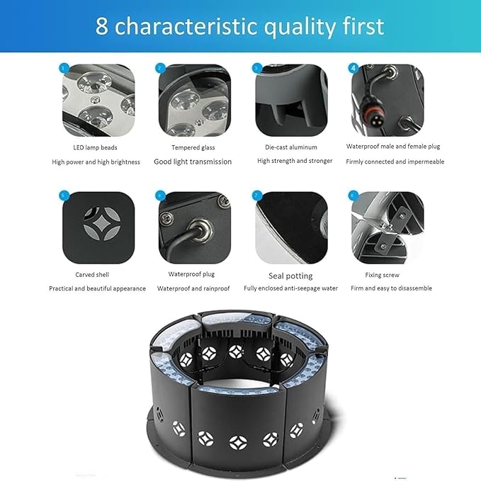 LED Ring Tree Hug Lamp 12W Surrounding LED Tree Spotlights IP65 Waterproof Ground Landscape Light 24V Ring Outdoor Corrugated Buried Lights Garden Lighting(Red10PCS(24V))