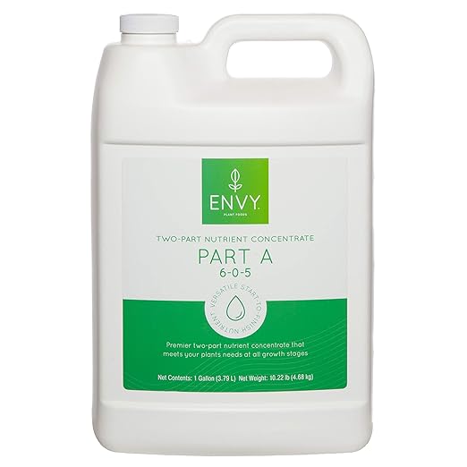 ENVY Part A (6-0-5) NPK - Part A of Two-Part Base Nutrients for Hydro Soil &amp Coir (Part A Gallon)