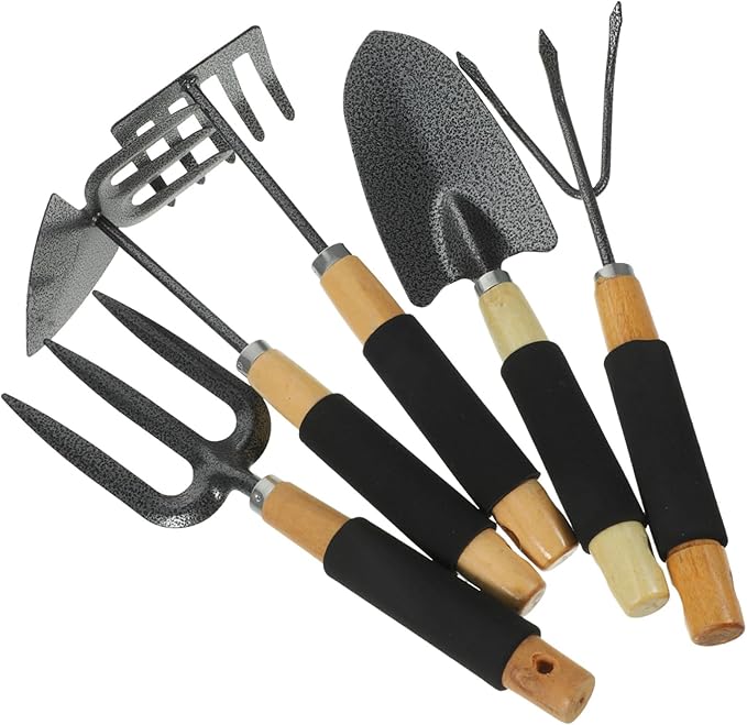 Generic 1set Garden Tools Kit Portable Garden Shovel Rake Gardening Tools Handles for Home Gardening Planting Outdoor Use