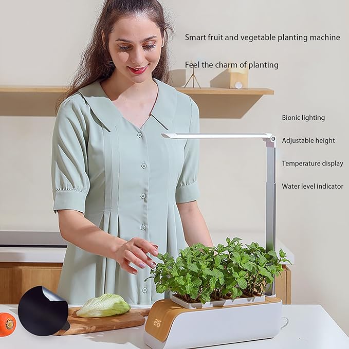 Hydroponic Seed Starter Kit with LED Lights for Growing Herbs and Greens - Indoor Vegetable Planters for Easy Home Gardening