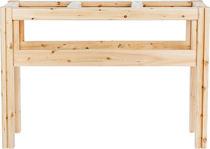Greenes Fence Three Bucket Elevated Cedar Wood Garden Frame 43 in. x 16 in. x 30 in. - Made in USA with North American Cedar