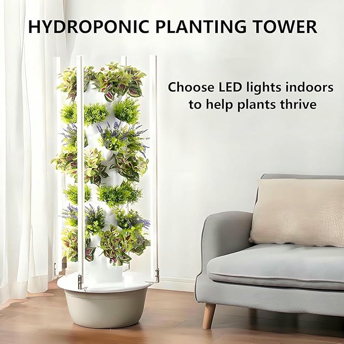 Balcony Hydroponic Growing System for Gardening Lover Detachable Home Garden Farm Greenhouse Vertical Tower Planters-*