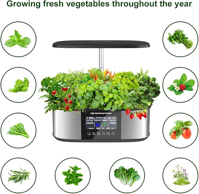21 Pods Hydroponics Growing System Smart Herb Garden Kit Hydroponics Growing System Indoor Garden A &amp WiFi Control Self-Managed Nurturing &amp Watering for Home Kitchen