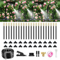 80FT Drip Irrigation System for Garden – Automatic Watering Kit with Solid Brass Metal Connectors 360° Bendable Tubing &amp22 Adjustable Nozzles for Greenhouse Lawn Yard &amp Plants