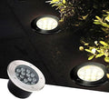 Underground Light LED - Outdoor Ground LED Inground Landscape Light IP67 Waterproof Recessed Low Voltage Deck Round Spotlight Disc for Driveway Patio Pathway SGreen 12W