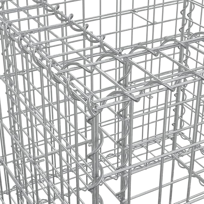 Gabion Basket SilverGardening PlantersPatio Raised BedsBackyard Raised BedsRaised Flower BedsGarden DecorationPlanter Boxesfor PatiosBalconiesLawnDecks27.6x27.6x25.6 Galvanized Iron