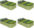 4-Pack Galvanized Raised Garden Bed 8x4x1.5 | 10x2x1.5 ft 18 Tall Metal Planter Boxes Outdoor for Herb Vegetable Modular Raised Flower Bed for Gardening with Zn-Al-Mg Coated - Moss Green