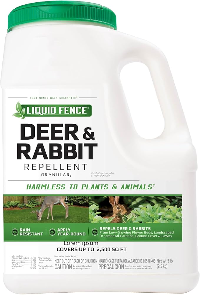 Liquid Fence Deer And Rabbit Repellent Granular 5 Pounds Harmless To Plants And Animals