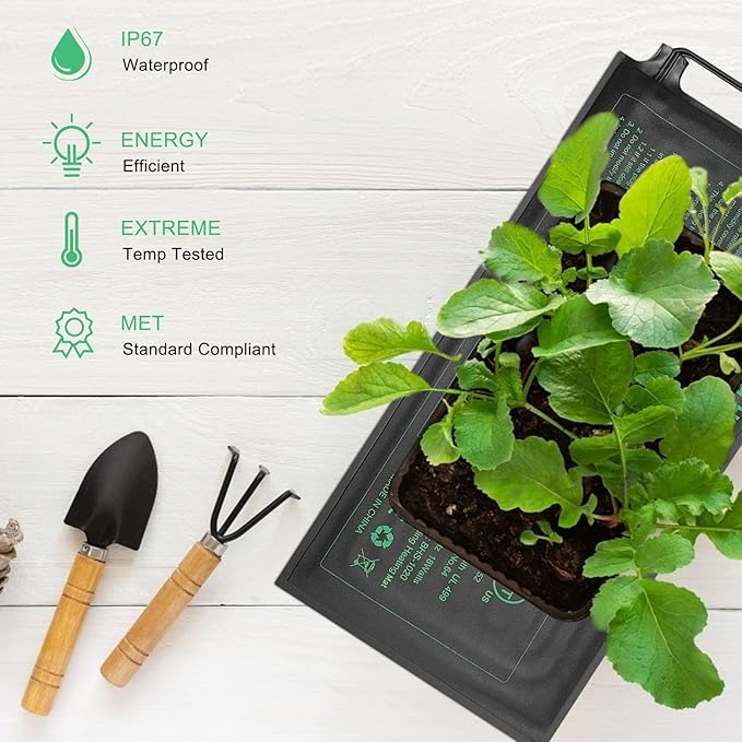 Seedling Heat Mat 4 Pack MET Certified Heating Mat for Plants Grow Seed Starting Greenhouse Waterproof Durable Germination Warm Hydroponic Heating Pad
