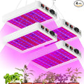 4Pcs 400W Full-Spectrum Plant Grow Panels Lamps Dimmable Veg/Bloom 2 Modes with UV/IRGrows Lighting for Hydroponics Greenhouse Tents &amp Indoor Planting Lamp with US Plug and Detachable Hooks