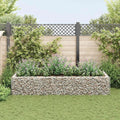 Gabion Raised Bed Silver Galvanized Steel 106.3 x 35.4 x 19.7 in Rectangular Outdoor Planter for Garden Durable Metal Construction
