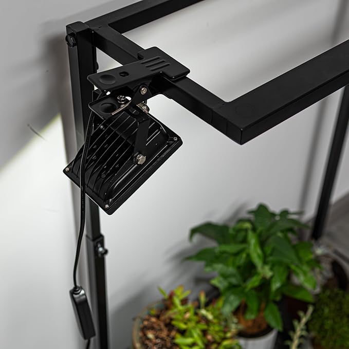 Set of Two 10W Spot Lamp Clamp Mount Full Spectrum Plant Growing Light 5.9 Ft Plug in Cord Timer Switch for Indoor Plants Promote Plant Growth