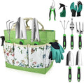 Garden Tools Set 8 in 1 Heavy Duty Garden Tools Kit Stainless Steel Ergonomic Gardening Hand Tool with Upgraded Bag Gardening Supplies Gift for Women Kid Organizer