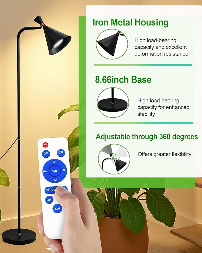 Standing Plant Grow Light LED Growing Light Full Spectrum for Indoor Plants4/8/12H Timer Flow Grow Light for Tall Large Indoor Plants