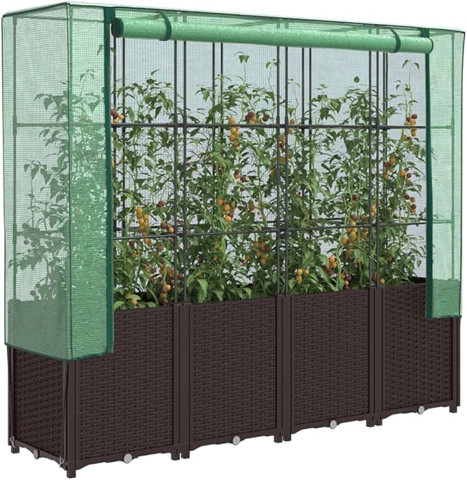 vidaXL Raised Bed Brown Polypropylene 63.0 in x 15.7 in
