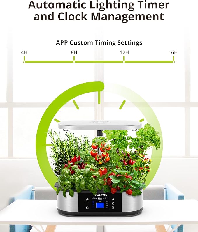 WiFi 12 Pods Hydroponics Growing System Indoor Garden with APP Controll and 3 Planting Modes Up to 30 48w 120 LED Light Automatic Water-Adding Fertilization Timer Silent Pump GS1 Max