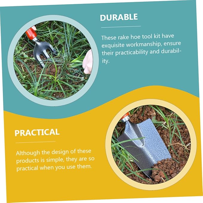 TOYANDONA 1set Garden Tool Kit Rake Hoe Shovel for Efficient Outdoor Gardening Planting Vegetables and Soil Loosening of High-Grade Gardening Tools