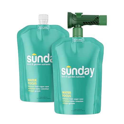 Sunday Water Focus - Fertilizer for Drought Season - Perfect for Dry Hot Climates - Soil Water Retention - Supports Sustained Growth - 2 Pack 42 Fl Oz