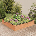SKM Garden Raised Bed with Liner Brown 120x120x25 cm Solid Wood Fir (Weight-9KG)