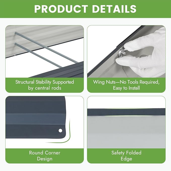 INNO STAGE Galvanized Raised Garden Bed Kits 6x3x1ft Metal Raised Garden Beds Outdoor Steel Raised Planter Bed with Gloves for Vegetables &amp Flowers Patio Ground Planter Box(Grey 2PCS)