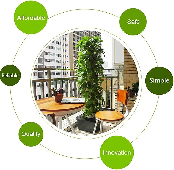 Hydroponic Tower Hydroponic Culture of 45 Pots Garden Tower Culture Kit Sowing Bed for Interior Gardening Herbs Cultivation Fruits Vegetables