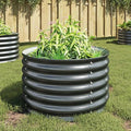 Outdoor Garden Raised Bed Galvanized Steel Garden Planter Box Metal Planter Box for Gardening Vegetables Flowers Herb 31.5x31.5x17.3 Galvanized Steel Gray-759