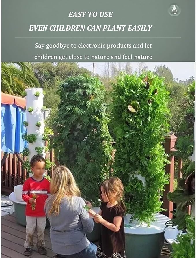 Hydroponics Growing Systemhydroponics Growing TowerTower Garden Hydroponics Growing Systemfor Herbs Fruits and Vegetableswith Hydrating Pump Adapter Net Pots Timer.